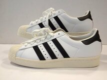 ★ 未使用展示品 ★ adidas アディダス SUPERSTAR 80s G61070 白×黒 25.5cm 箱付き 靴 スニーカー 金ベロ ホワイト×ブラック★_画像4