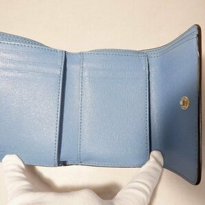 フルラ FURLA ３つ折り財布 レザー ブルー系■コンパクトウォレットの画像5