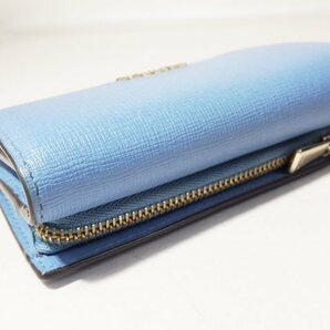 フルラ FURLA ３つ折り財布 レザー ブルー系■コンパクトウォレットの画像3