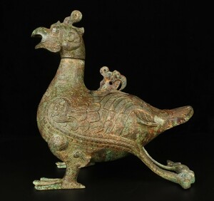 ▽鴻▽ 西周 青銅製 鳥尊 置物 古賞物 中国古玩 中国古美術