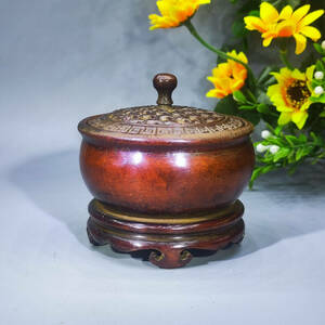 ▽鴻▽ 銅製 一體網熏香炉 置物 古賞物 中国古玩 中国古美術