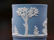 【開】英国王室御用達『ウェッジウッドWedgwood』 ブルージャスパー デミタスカップ・アンド・ソーサー ST21_画像5