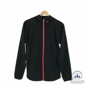 ☆美品☆ UNDER ARMOUR アンダーアーマー パーカー ジップ メッシュ 長袖 スポーツ レディース ブラック 901-5356 送料無料 古着