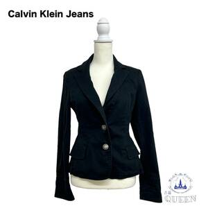 ☆美品 Calvin Klein Jeans カルバンクラインジーンズ ジャケット アウター テーラードジャケット 長袖 レディース ネイビー M c34
