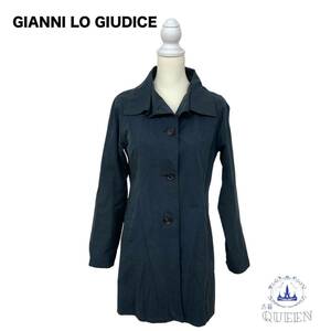 ☆美品☆ GIANNI LO GIUDICE ジャンニロジュディチェ ジャケット アウター トレンチコート レディース ネイビー 40 d23 送料無料 古着