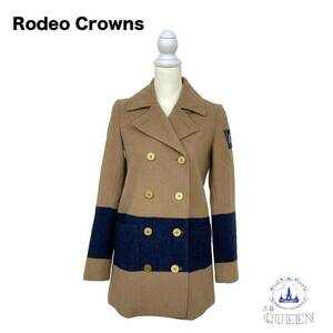 ☆美品☆ RODEO CROWNS ロデオクラウンズ アウター チェスターコート 長袖 ラウンドネック ミドル丈 レディース ブラウン ネイビー 1 d25