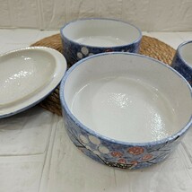 【美品】お重箱　陶器　3段　花柄　和食器　食器　丸型　コレクション_画像8