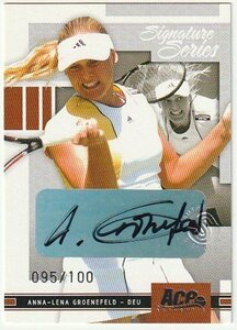 2005 ACE AUTHENTIC TENNIS Anna-Lena Groenefeld Auto #/100 女子テニス 直筆サインカード