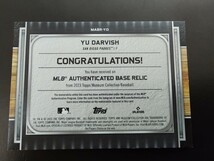 Topps museum 2023 ダルビッシュ有　ベース　レリック　カード　10枚限定　MLBホログラムシール付　パドレス_画像4