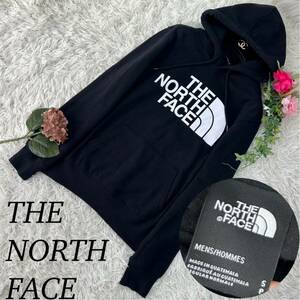THE NORTH FACE ザノースフェイス メンズ Sサイズ 黒 ブラック パーカー フード付き ビックロゴ 人気モデル 送料無料 ホログラム