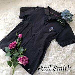 PaulSmith ポールスミス メンズ 半袖ポロシャツ サイズM 黒 ブラック 人気モデル 送料無料