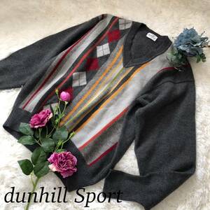 dunhillSPORT ダンヒル メンズ 厚手セーター サイズM グレー 灰色 カシミヤ１００％ 人気モデル 送料無料