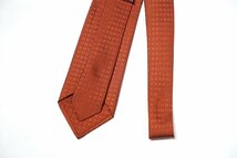 極美品 HERMES エルメス FACONNEE H ファスネ H柄 シルク ネクタイ オレンジ Hロゴ 絹100% 大剣幅約8cm_画像2