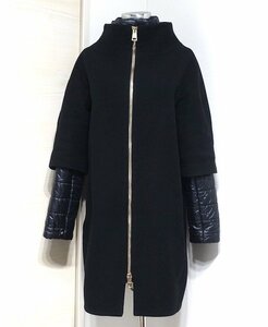  superior article HERNO hell no liner attaching 2WAY hybrid wool nylon switch pa dead long coat CA0040D black lady's 40ko Kuhn 