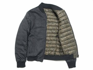 16AW 極美品 ETRO エトロ ウールカシミヤ × ペイズリー柄ナイロン リバーシブル ダウンジャケット メンズ XS MA-1 ボンバー ブルゾン