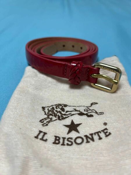 未使用 イルビゾンテ IL BISONTE ベルト レッド