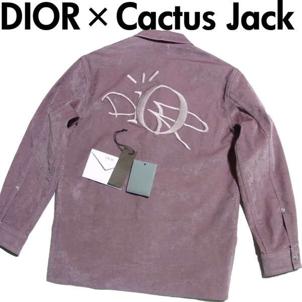 22AW DIOR x CACTUS JACK Travis Scott ロゴ刺繍 オーバーサイズ シャツ ジャケット 44 ディオール カクタスジャック トラヴィススコット
