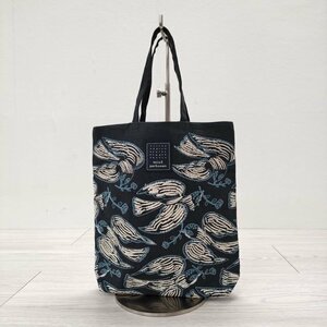 4-0104G◎mina perhonen 未使用品 following day toast bag トーストバッグ ミニバッグ トートバッグ ネイビー ミナペルホネン 228648