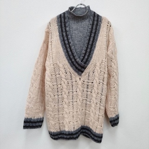 Ameri VINTAGE SOFT CABLE TILDEN KNIT TOP アンサンブル アクリルウール混 ニット ピンク グレー アメリヴィンテージ 3-1226T 231291