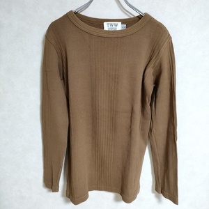 Traditional Weatherwear BASIC RIB CREW NECK サイズS カットソー ブラウン トラディショナルウェザーウェア 3-1229M 227972