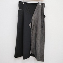 Y's WOOL GABARDINE FLARED SKIRT WITH GUSSETS 定価57200円 ロングスカート 23AW ブラック グレー ワイズ/Yohji 4-0113T 232033_画像1