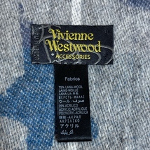 Vivienne Westwood/ヴィヴィアンウエストウッド/タータンチェック×掠れ斜めストライプ×スター柄/ウールフリンジマフラー/ユニセックス_画像5