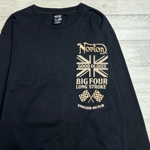 Norton/ノートン/両面 刺繍×プリント/アームプリント/長袖Tシャツ/ブラック/XXL/大きいサイズ/フロッキープリント_画像5