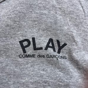 PLAY COMME des GARCONS/プレイ コムデギャルソン/袖 フェイスプリント/半袖Tシャツ/グレー/ハートフェイスの画像4