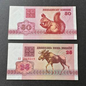 ベラルーシ 2点まとめ 旧紙幣(失効券) 古銭 古紙幣 外国貨幣 外国紙幣