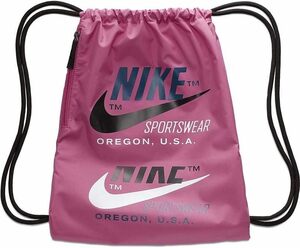 【KCM】Z-bag-40★展示品★【NIKE/ナイキ】ヘリテージ　2.0　グラフィック　ジムサック　ナップサック　BA5903-691　ピンク　容量13L