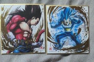 ドラゴンボール色紙アート SS4ベジータ＆SSGSSベジータ