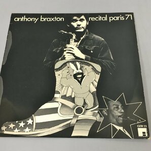 LPレコード Anthony Braxton Recital Paris 71 FUTURA RECORDS GER23 2312LBR077の画像1