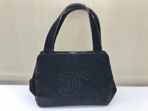 シャネル CHANEL ハンドバッグ ブラック 5480082 レディース ベロア がま口 → 2401LT903