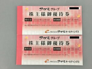 株式会社サガミホールディングス 株主優待券 500円券 30枚(15,000円) 2冊 計30,000円分 2024年7月10日まで 未使用 2401LK006