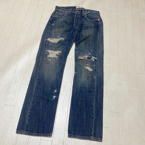 3779☆ LEVI’S リーバイス 501 ボトムス ジーンズ デニム ジーパン ボタンフライ ダメージ ペンキ加工 メンズ 30 インディゴ