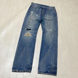 3779☆ LEVI’S リーバイス 501 ボトムス ジーンズ デニム ジーパン ダメージ加工 カジュアル メンズ 30 インディゴ