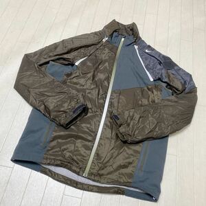 3806☆ NIKE ナイキ トップス アウター ナイロンジャケット ウィンドブレーカー XL グリーン ブラック 袖取外し可能