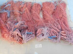 5番　3枚網　7点セット 未使用品　オレンジ　 刺網　魚網　高さ約75cm　角目5cmX5cm　長さ約19~22m　船　船舶