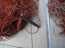 3枚網　4枚セット 未使用品　オレンジ　漁師網　縦網　刺網　魚網　高さ約90cm　角目約3cmX3cm　長さ約22m～　船　船舶　Ⅶ番　_画像9