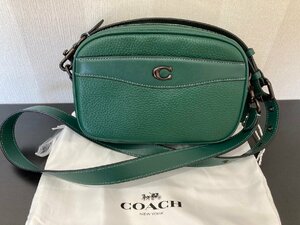 極美品●COACH コーチ ショルダーバッグ セカンドバッグ ポシェット 斜め掛け レディース グリーン系 2WAY 緑 グリーン j2211-cc386 ●