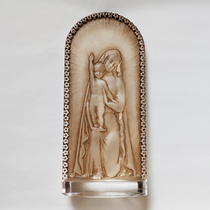 ルネ・ラリック R.LALIQUE 立像・彫像 Vierge A L'enfant Agenouillee （マリア像／聖母子像） アンティーク 1938年