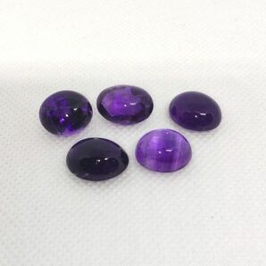 ④ アメジスト 5点おまとめ 重量約 33.55ct ルース 裸石 ジュエリー 紫水晶 カボション オーバル