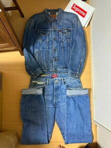 究極美品 即完売品 シュプリーム リーバイス supreme levis シュプリーム リーバイス デニムジャケット Lサイズ 34セットアップ