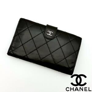 シャネル ビコローレ がま口 ２つ折り財布 CHANEL ダーク ブラウン 茶色