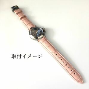 18mm 腕時計 凹型 革 レザーベルト 薄ピンク 桜 Dバックル 【対応】カルティエ パシャC/35 Cartierの画像6