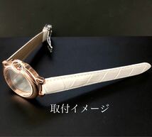 18mm 腕時計 凸型 修理交換用 レザー 革ベルト ホワイト 白 Dバックル付属 【対応】カルティエ バロンブルー _画像8