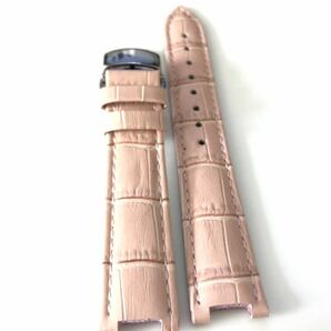 18mm 腕時計 凹型 革 レザーベルト 薄ピンク 桜 Dバックル 【対応】カルティエ パシャC/35 Cartierの画像3