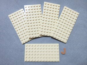 LEGO★J 正規品 5個 6×12 大き目プレート タン ベージュ 同梱可能 レゴ シティ クリエイター エキスパート 建物 土台 建材 家 ベース 基礎