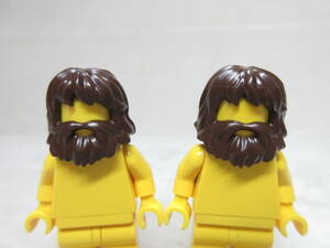 LEGO★63 正規品 未使用 髪の毛付き ヒゲ 髪の毛 2個 被り物 こげ茶 同梱可能 レゴ シティ ミニフィグ 男の人 女の人 子供 男の子 女の子