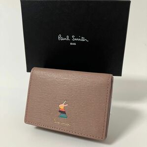 Paul Smith ポールスミス　マーケトリーバニー　三つ折り財布　トープ　ミニ財布　ユニセックス 短財布　軽量